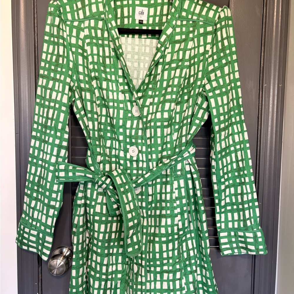 Cabi Circuit Green and White Light Jacket